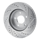 R1 02-07 Chevrolet Equinox Front Left Drilled & Slotted Silver Brake Rotor