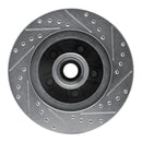 R1 1987-1990 Dodge Dakota RWD Front Left Drilled & Slotted Silver Brake Rotor
