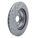 R1 17-25 Tesla Model 3 Front Right Drilled & Slotted Silver Brake Rotor