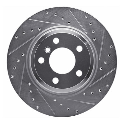 R1 12-20 BMW 435I Rear Right Drilled & Slotted Silver Brake Rotor