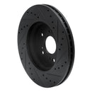 R1 07-16 Acura RDX Front Left Drilled & Slotted Black Brake Rotor