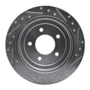 R1 97-04 Ford Expedition Rear Left Drilled & Slotted Silver Brake Rotor