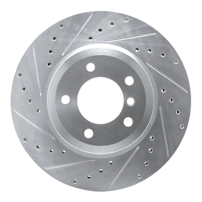 R1 01-08 BMW 330I Front Left Drilled & Slotted Silver Brake Rotor