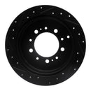 R1 07-22 Lexus LX570 Front & Rear Drilled & Slotted Black Brake Rotor Set