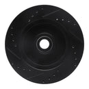 R1 87-92 Lincoln Continental Front Right Drilled & Slotted Black Brake Rotor