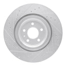R1 17-25 Audi S8 Rear Right Drilled & Slotted Silver Brake Rotor