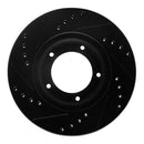 R1 89-08 Toyota Hilux (Mexico) Front Right Drilled & Slotted Black Brake Rotor