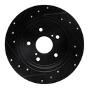 R1 10-13 Suzuki Kizashi Rear Right Drilled & Slotted Black Brake Rotor