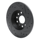 R1 05-18 Audi A3 Rear Drilled & Slotted Black Brake Rotor Set