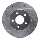 R1 05-10 Ford Mustang Front Left Drilled & Slotted Silver Brake Rotor