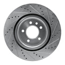 R1 05-09 Land Rover LR3 Front Left Drilled & Slotted Silver Brake Rotor