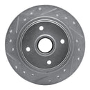 R1 84-87 Honda Prelude Rear Left Drilled & Slotted Silver Brake Rotor