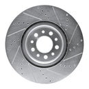 R1 14-25 Alfa Romeo Tonale Front Left Drilled & Slotted Silver Brake Rotor