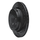 R1 96-05 BMW 320I (USA/Canada) Rear Right Drilled & Slotted Black Brake Rotor