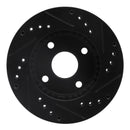 R1 90-01 Ford Escort Front Left Drilled & Slotted Black Brake Rotor