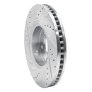 R1 05-14 Infiniti FX45 Front Right Drilled & Slotted Silver Brake Rotor