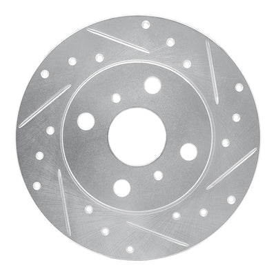 R1 85-86 Toyota MR2 Rear Right Drilled & Slotted Silver Brake Rotor