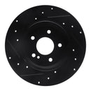 R1 94-11 Mercedes-Benz CLK350 Rear Right Drilled & Slotted Black Brake Rotor