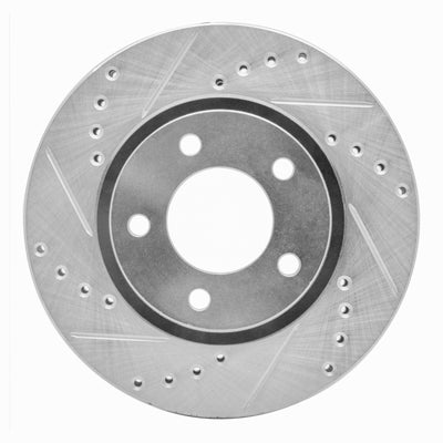 R1 01-07 Chrysler Town & Country Front Left Drilled & Slotted Silver Brake Rotor