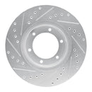 R1 91-98 Toyota 4Runner Front Right Drilled & Slotted Silver Brake Rotor
