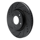 R1 04-12 Mitsubishi Galant Front Left Drilled & Slotted Black Brake Rotor