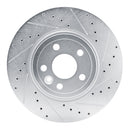 R1 17-19 Jaguar F-Pace Front Right Drilled & Slotted Silver Brake Rotor