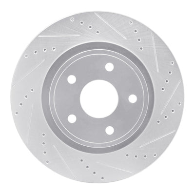 R1 04-06 Dodge Ram 1500 Pickup Front Right Drilled & Slotted Silver Brake Rotor