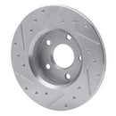 R1 1984-1987 Pontiac Fiero Rear Right Drilled & Slotted Silver Brake Rotor