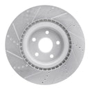 R1 12-24 Dodge Durango Front & Rear Drilled & Slotted Silver Brake Rotor Set