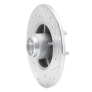 R1 1984-1987 Pontiac Fiero Front Left Drilled & Slotted Silver Brake Rotor