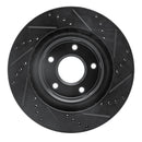 R1 05-13 Cadillac XLR Front Left Drilled & Slotted Black Brake Rotor