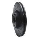 R1 07-18 BMW X6 Front Right Drilled & Slotted Black Brake Rotor