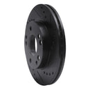 R1 87-93 Mercedes-Benz 190D Front Right Drilled & Slotted Black Brake Rotor