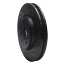 R1 03-08 Cadillac STS Front Right Drilled & Slotted Black Brake Rotor