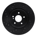 R1 98-09 Chrysler Crossfire Rear Right Drilled & Slotted Black Brake Rotor
