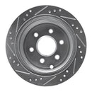 R1 05-25 Nissan Frontier Rear Right Drilled & Slotted Silver Brake Rotor