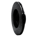 R1 06-12 BMW 330XI Front Right Drilled & Slotted Black Brake Rotor