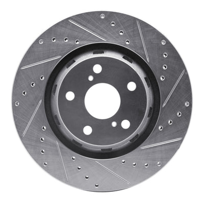 R1 09-15 Toyota Venza Front Right Drilled & Slotted Silver Brake Rotor