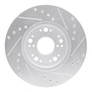 R1 91-92 Lexus LS400 Front Left Drilled & Slotted Silver Brake Rotor