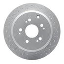 R1 05-10 Honda Odyssey Rear Right Drilled & Slotted Geo-Carbon Rotor