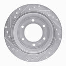 R1 92-04 Acura SLX Rear Right Drilled & Slotted Silver Brake Rotor
