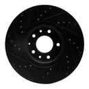 R1 06-07 Mazda 6 Front Right Drilled & Slotted Black Brake Rotor