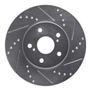 R1 02-15 Lexus IS250 Front Right Drilled & Slotted Silver Brake Rotor