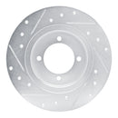 R1 75-82 Nissan 610 Front Right Drilled & Slotted Silver Brake Rotor