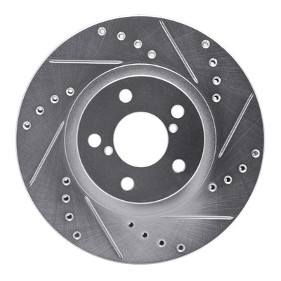 R1 90-16 Saab 9-2X Front Right Drilled & Slotted Silver Brake Rotor