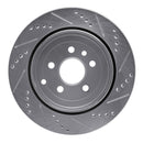 R1 08-12 Land Rover LR2 Rear Left Drilled & Slotted Silver Brake Rotor