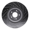 R1 18-20 Genesis G80 Front Left Drilled & Slotted Silver Brake Rotor