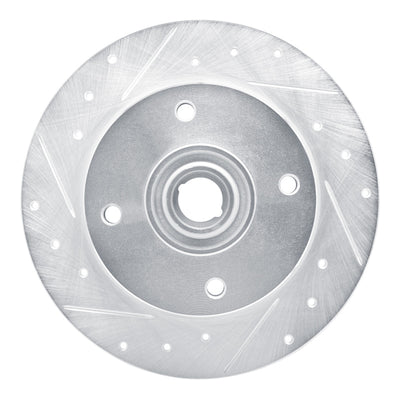 R1 1965-1974 Volkswagen Karmann Ghia Front Left Drilled & Slotted Silver Brake Rotor