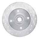 R1 1965-1974 Volkswagen Karmann Ghia Front Left Drilled & Slotted Silver Brake Rotor
