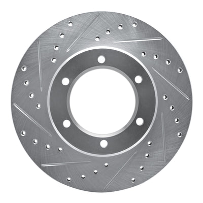 R1 86-95 Toyota Pickup Front Left Drilled & Slotted Silver Brake Rotor